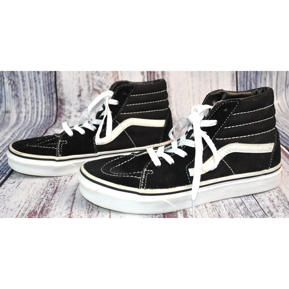 VANS Sk8-Hi Black Kids Size US 3.5 Skateboarding Suede/Canvas High Tops